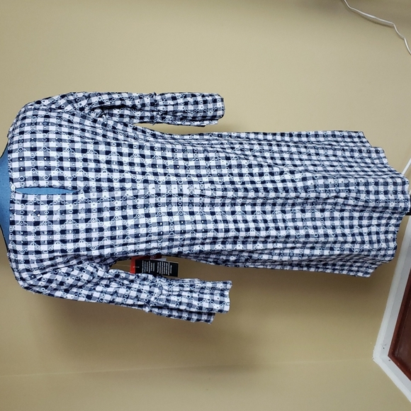 New Blue & White Gingham Midi Dress - Picture 4 of 12